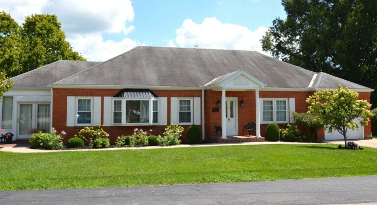 Brick ranch house with a porch, the kind of property cash buyers look for