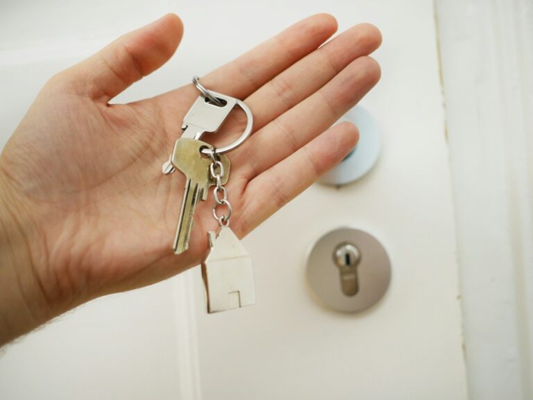 Key in a front door lock for a boots on the ground property walkthrough