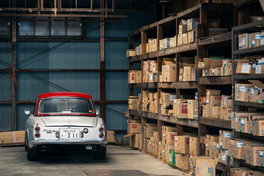 Garage packed with boxes and stored belongings, a common sight in a hoarder house