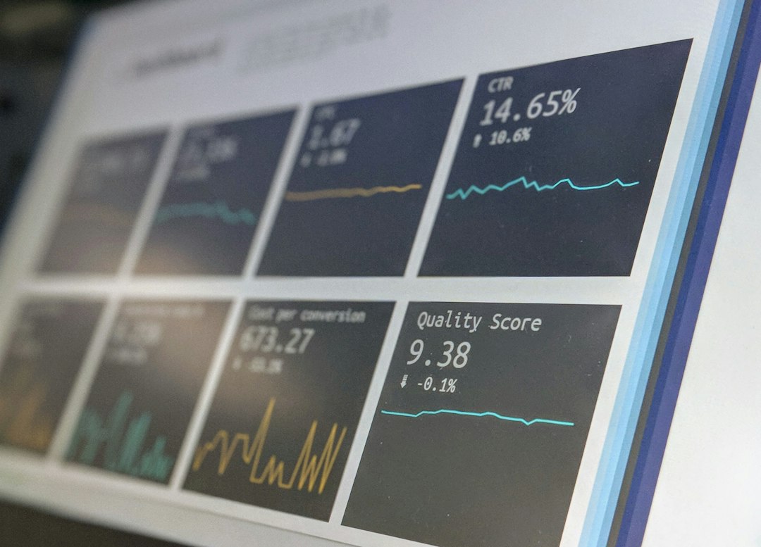 Laptop screen showing a reporting dashboard used to track real estate PPC campaigns