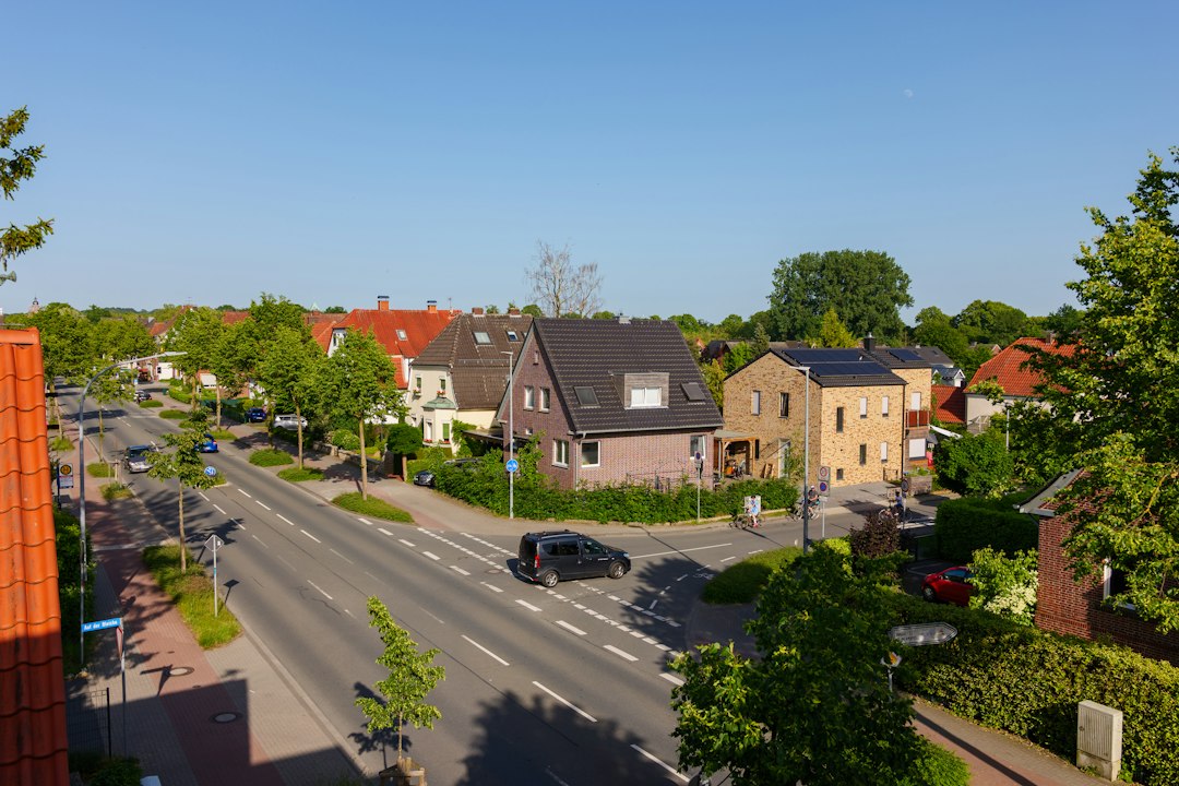 Residential street where investors consider placing bandit signs