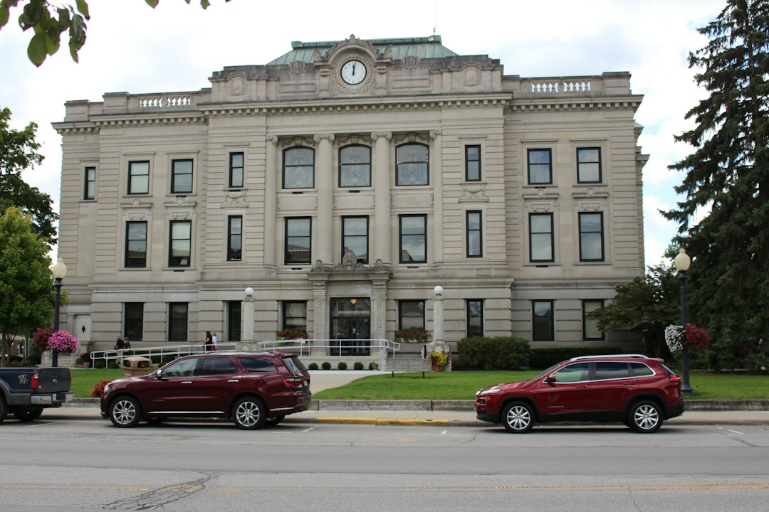 Small-town county courthouse, where a lis pendens in real estate is filed and recorded